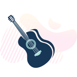 Guitar graphic with gradient background